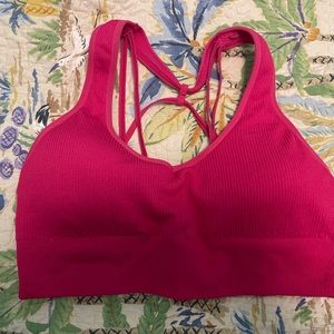 Fuchsia Galaxy Ribbed Bra - XL